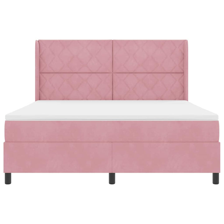 Box spring seng med hovedgærde Lyserød 180 x 200 cm Fløjl