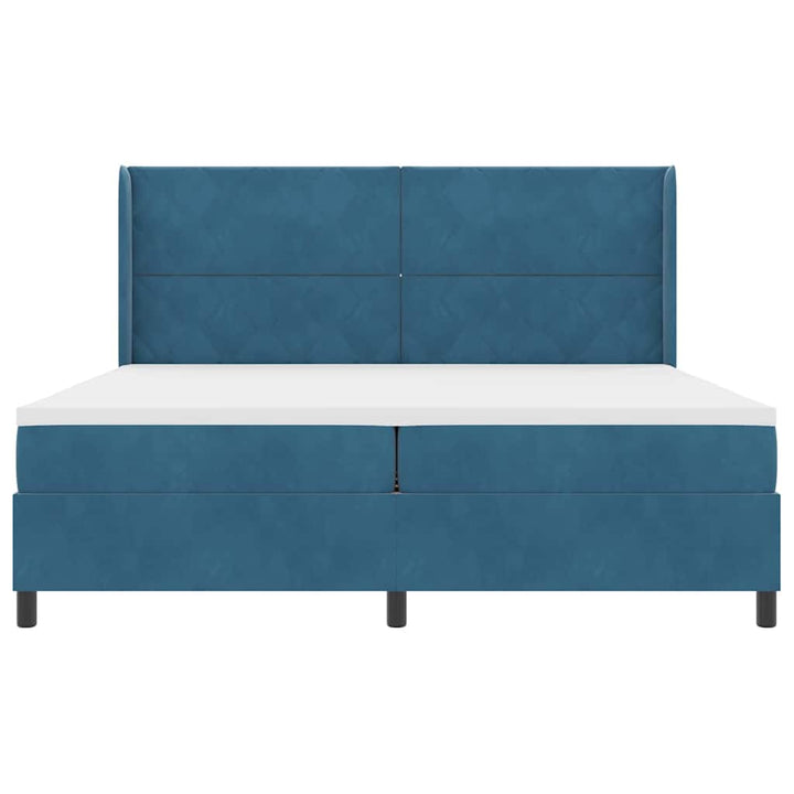 Box spring seng med madras Blå 200 x 200 cm Fløjl