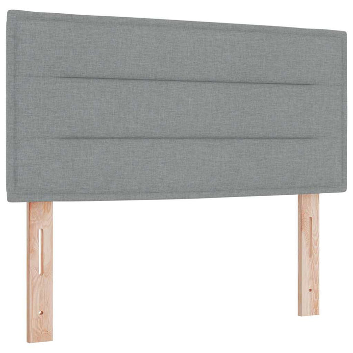 Box spring seng med madras med LED Lysegrå 80 x 200 cm Stof