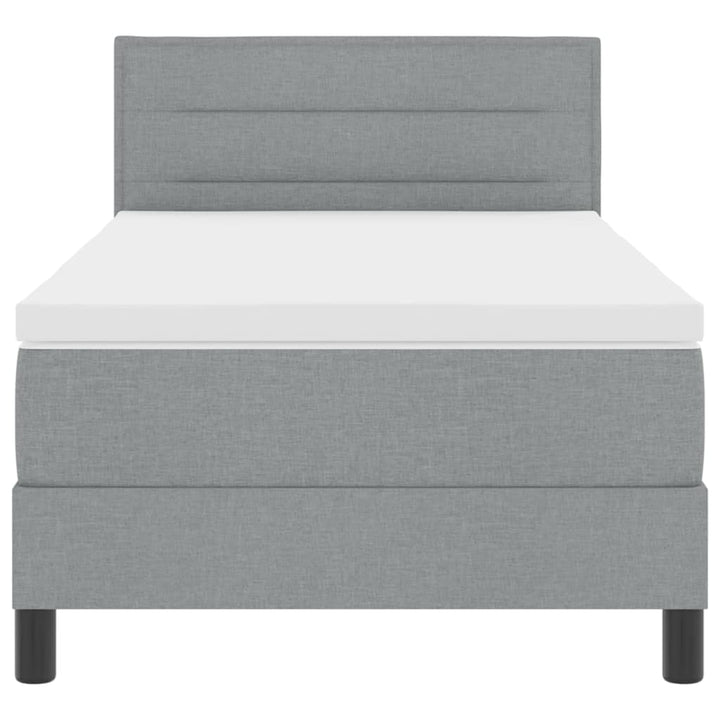 Box spring seng med madras med LED Lysegrå 80 x 200 cm Stof