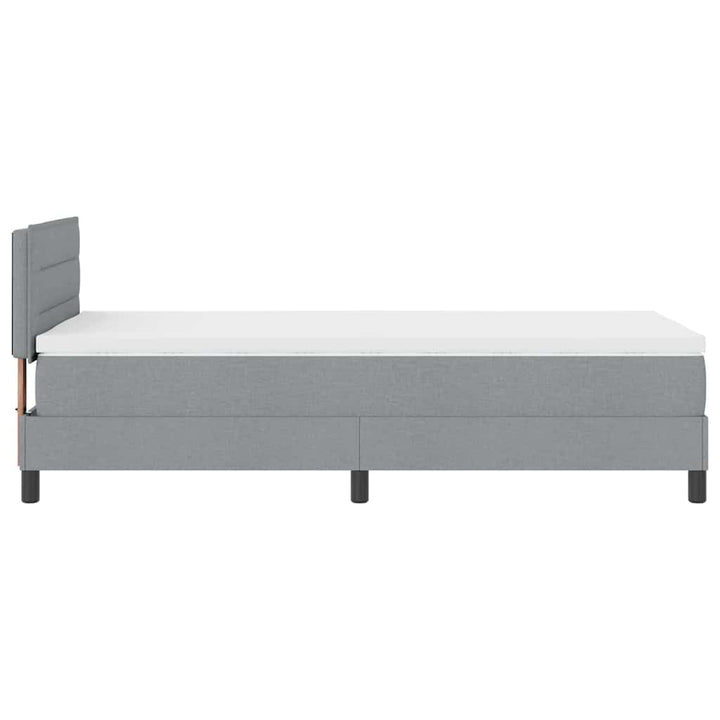 Box spring seng med madras med LED Lysegrå 80 x 200 cm Stof