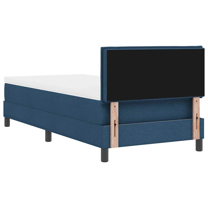 Box spring seng med madras med LED Blå 90 x 190 cm Stof