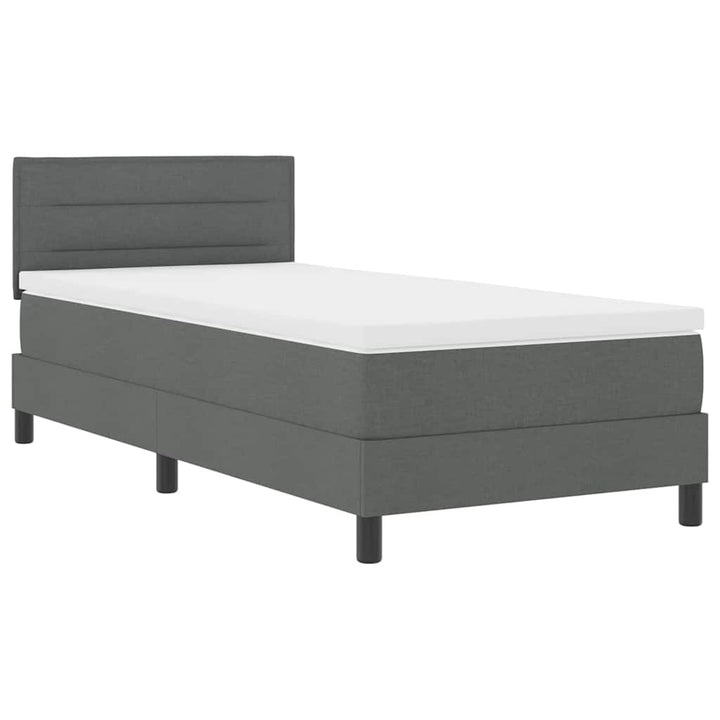 Box spring seng med madras med LED Mørkegrå 100 x 200 cm Stof