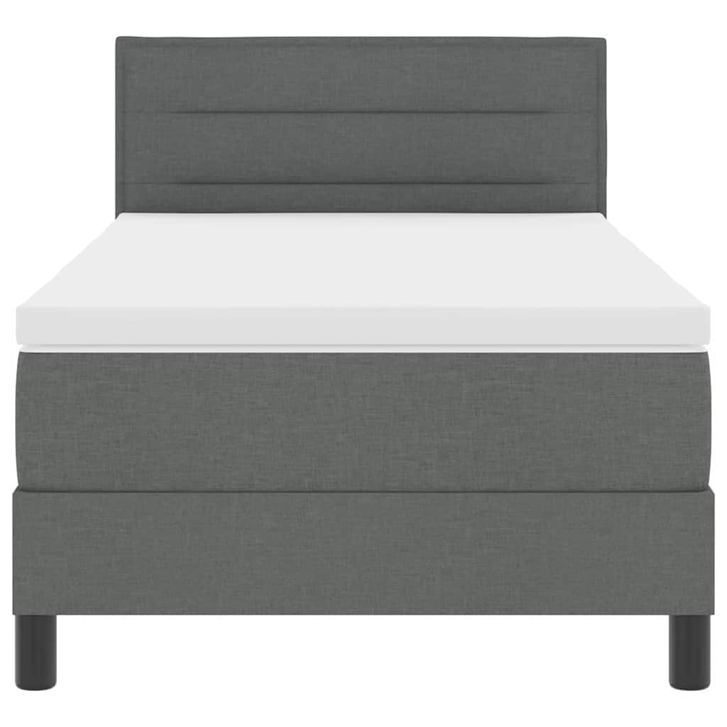 Box spring seng med madras med LED Mørkegrå 100 x 200 cm Stof
