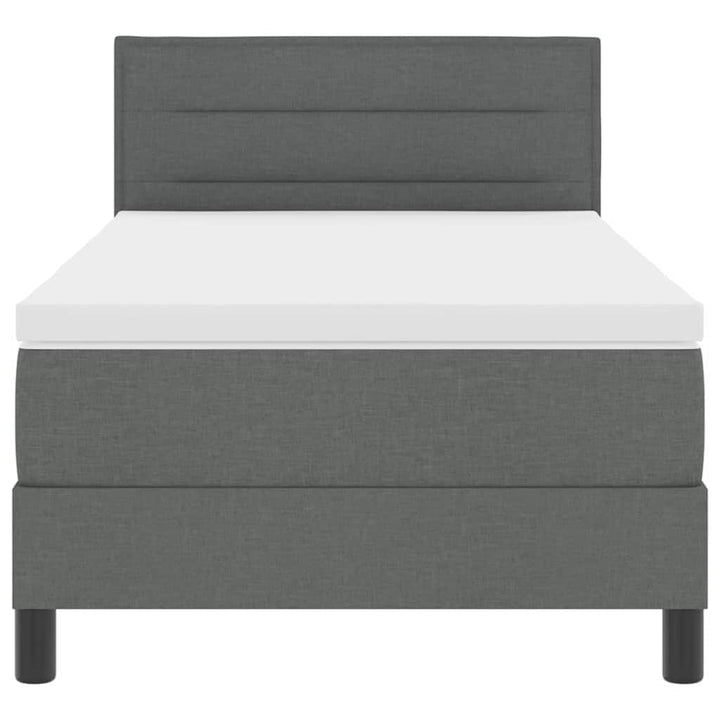 Box spring seng med madras med LED Mørkegrå 100 x 200 cm Stof