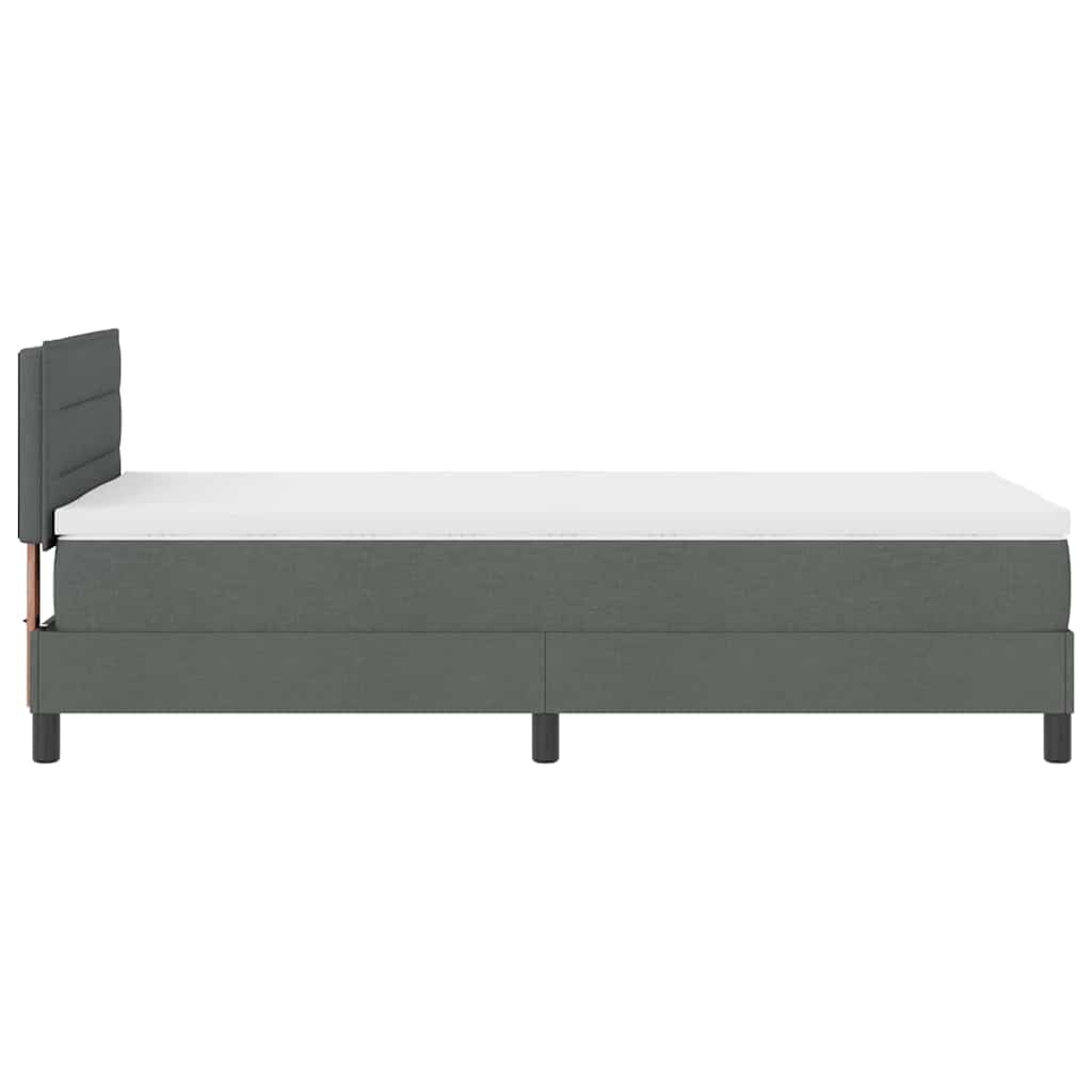 Box spring seng med madras med LED Mørkegrå 100 x 200 cm Stof