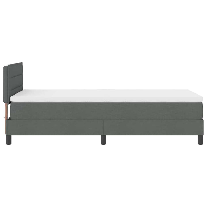 Box spring seng med madras med LED Mørkegrå 100 x 200 cm Stof