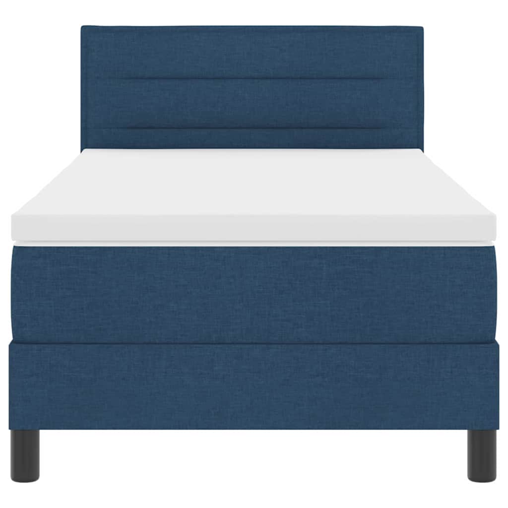 Box spring seng med madras med LED Blå 100 x 200 cm Stof