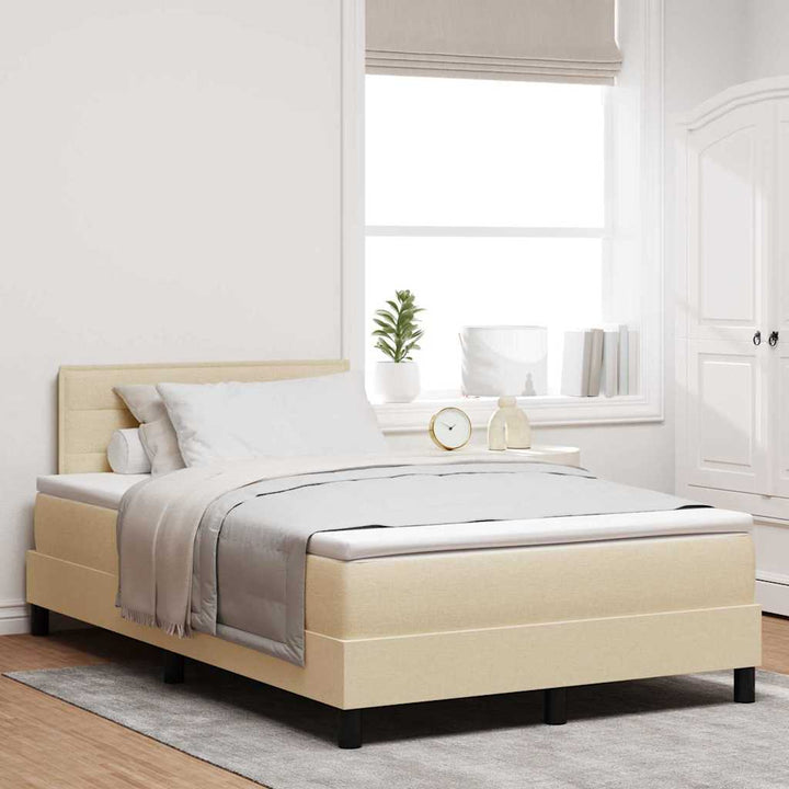 Box spring seng med madras med LED Creme 120 x 190 cm Stof