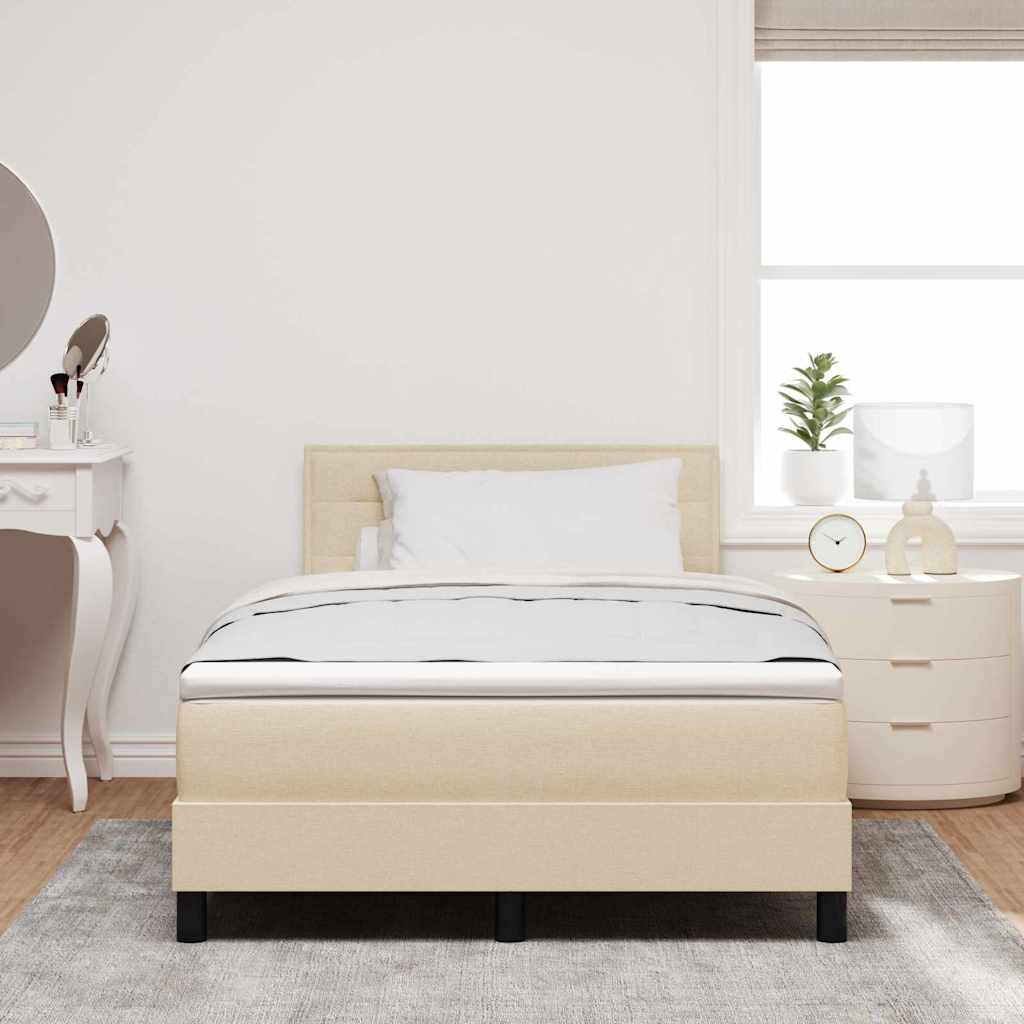 Box spring seng med madras med LED Creme 120 x 190 cm Stof
