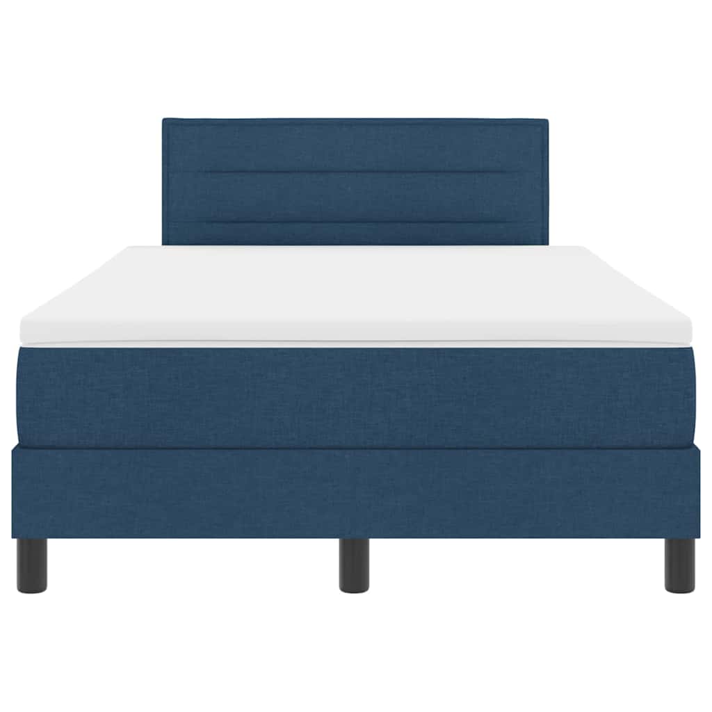 Box spring seng med madras med LED Blå 120 x 190 cm Stof