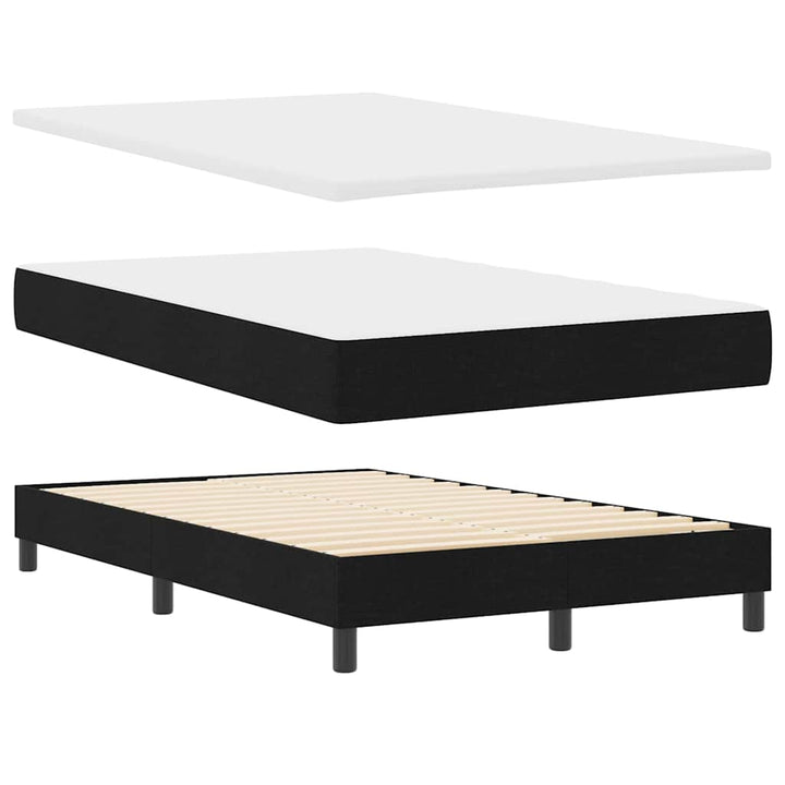 Box spring seng med madras med LED Sort 120 x 200 cm Stof