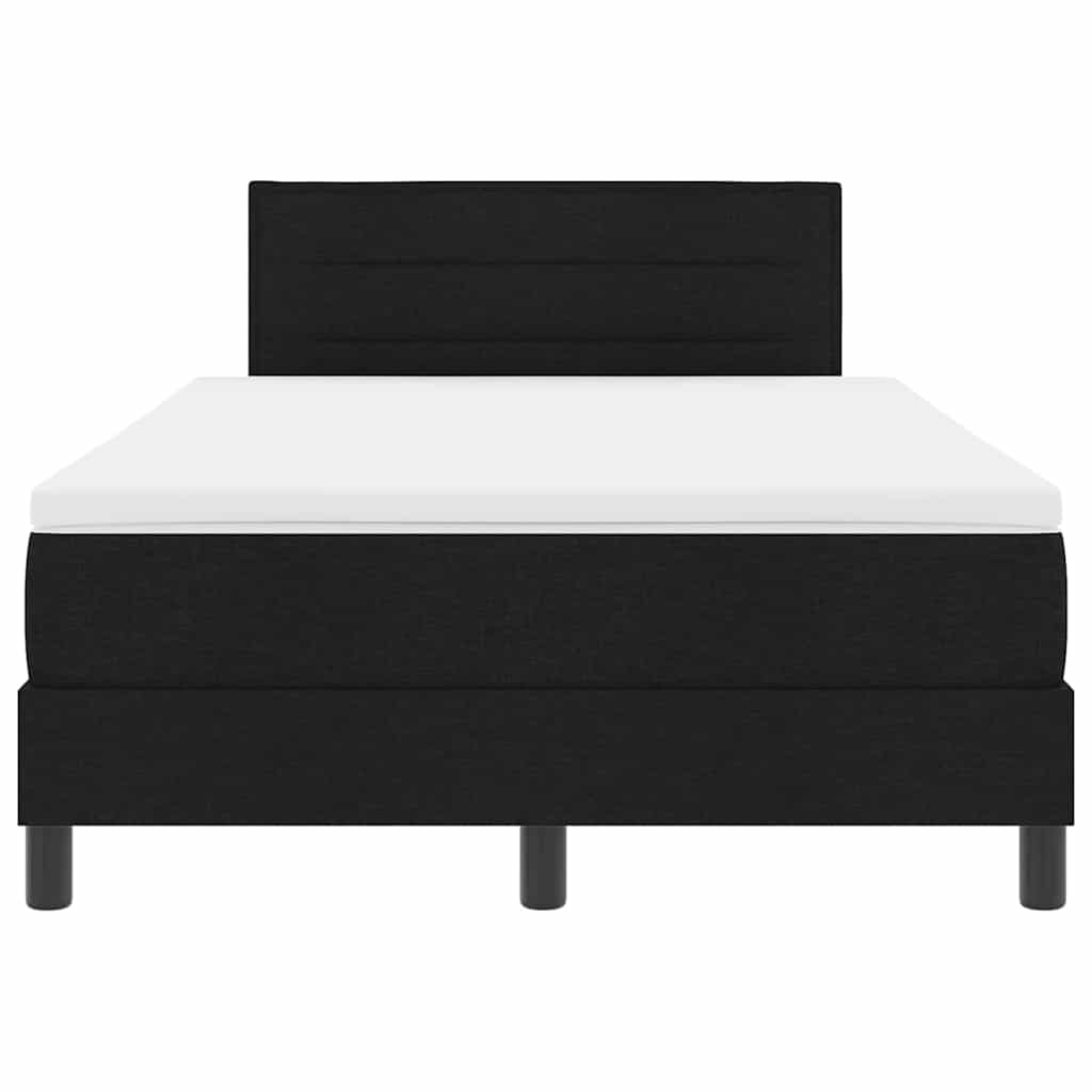 Box spring seng med madras med LED Sort 120 x 200 cm Stof
