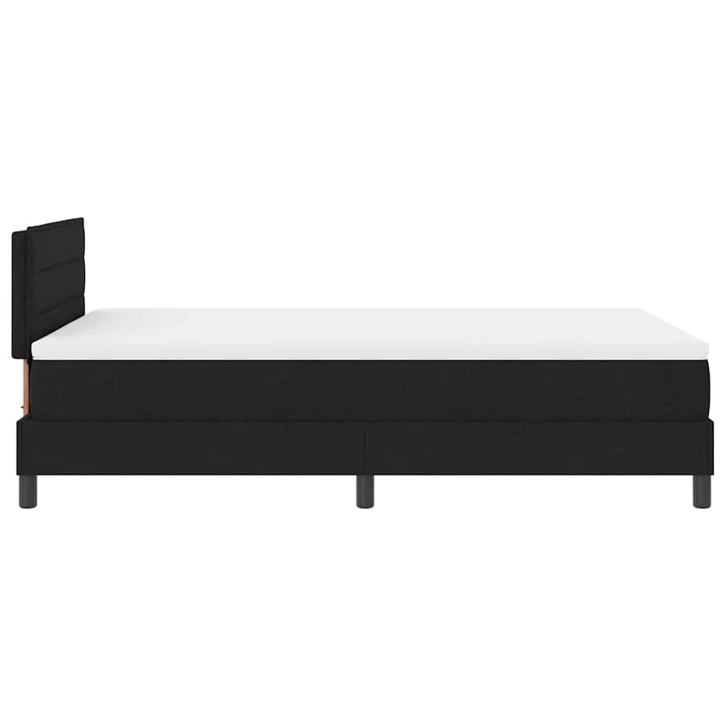 Box spring seng med madras med LED Sort 120 x 200 cm Stof