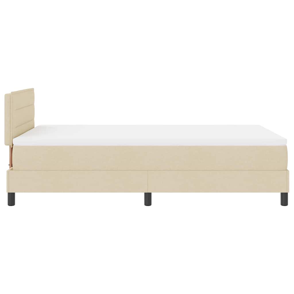 Box spring seng med madras med LED Creme 120 x 200 cm Stof