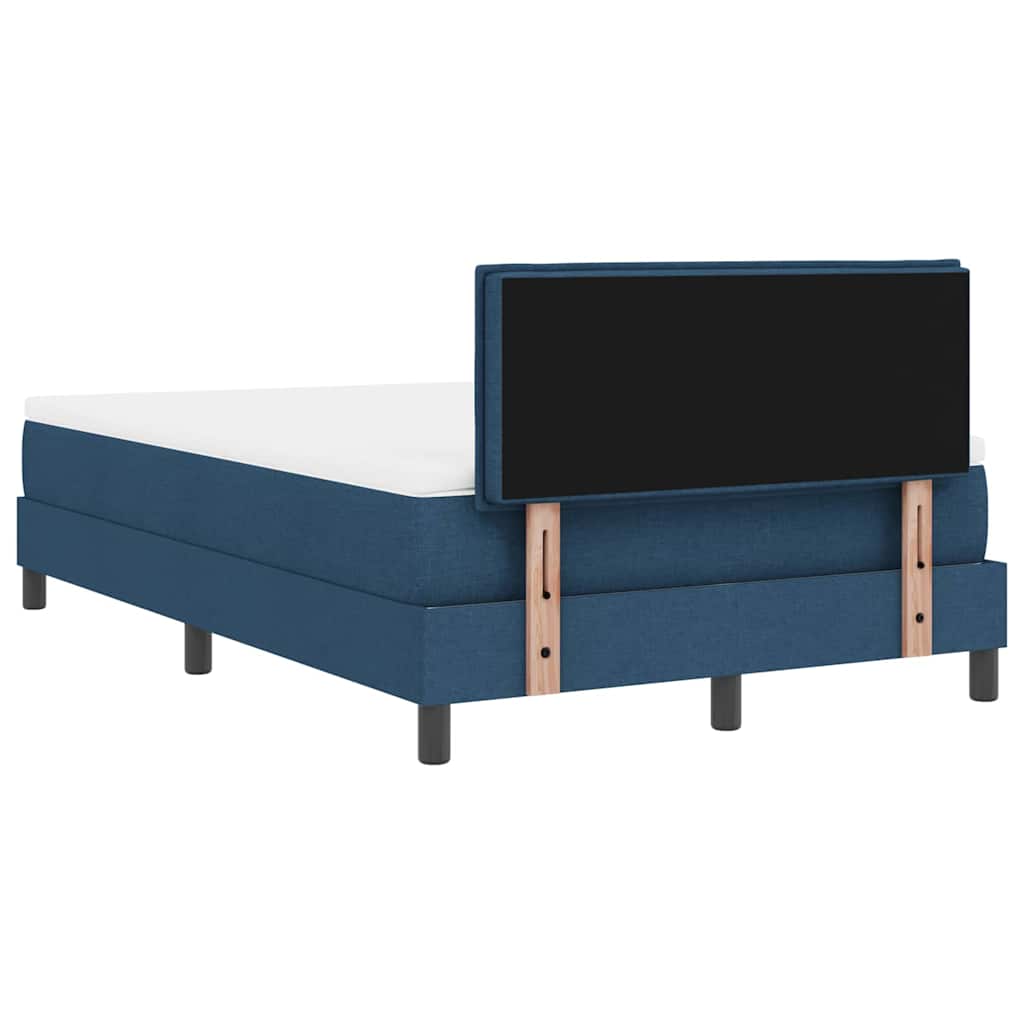 Box spring seng med madras med LED Blå 120 x 200 cm Stof