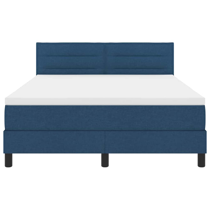 Box spring seng med madras med LED Blå 140 x 190 cm Stof