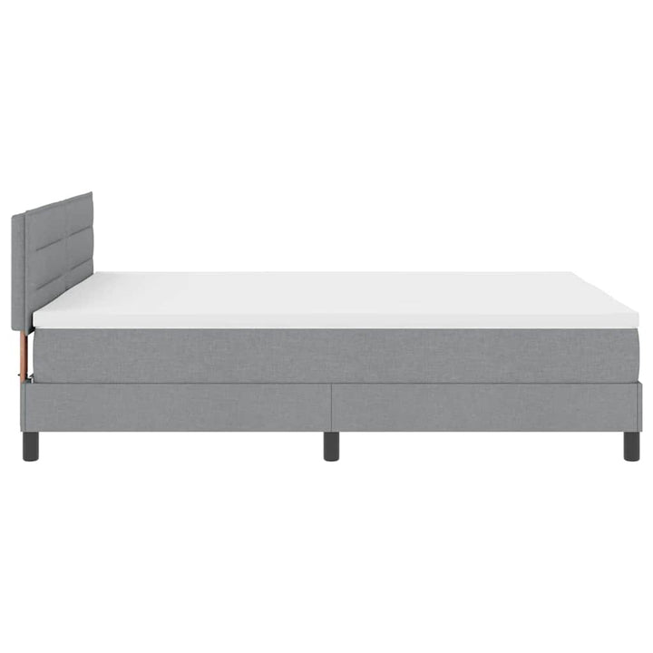 Box spring seng med madras med LED Lysegrå 140 x 200 cm Stof