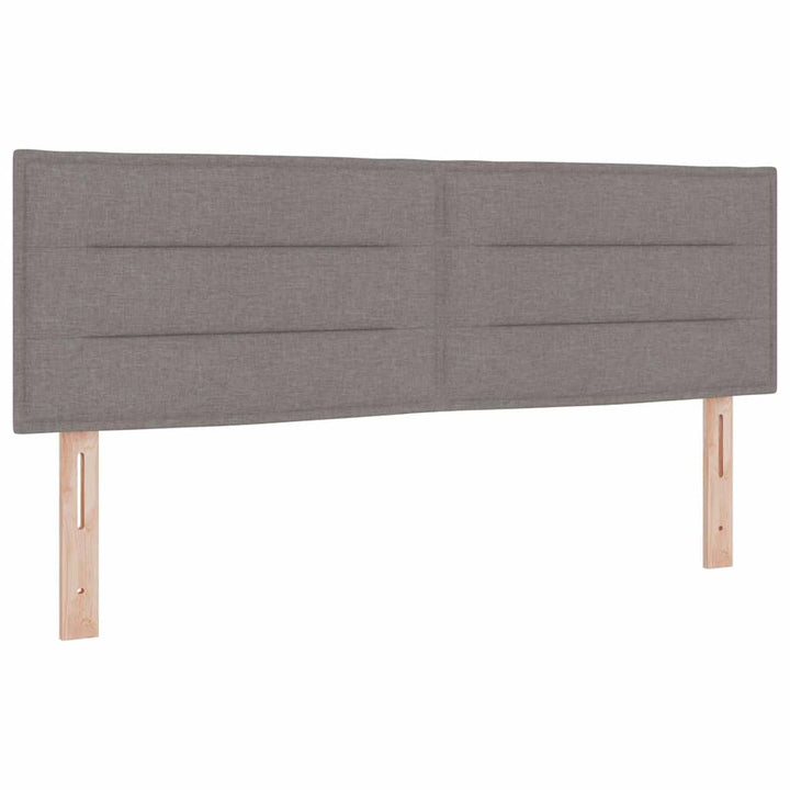 Box spring seng med LED-lysstrimler Gråbrun 160 x 200 cm Stof