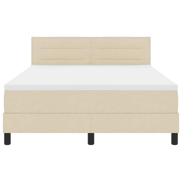 Box spring seng med LED-lysstrimler Creme 160 x 200 cm Stof