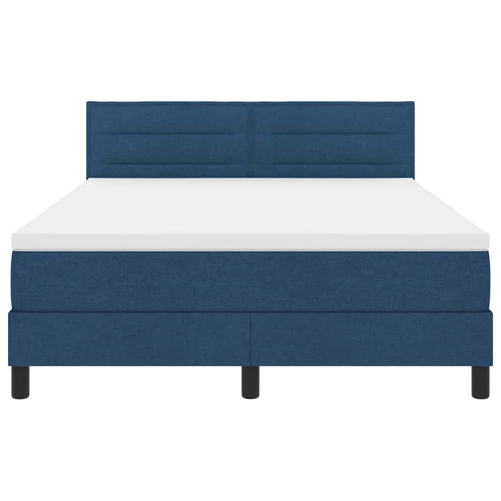 Box spring seng med madras med LED Blå 160 x 200 cm Stof