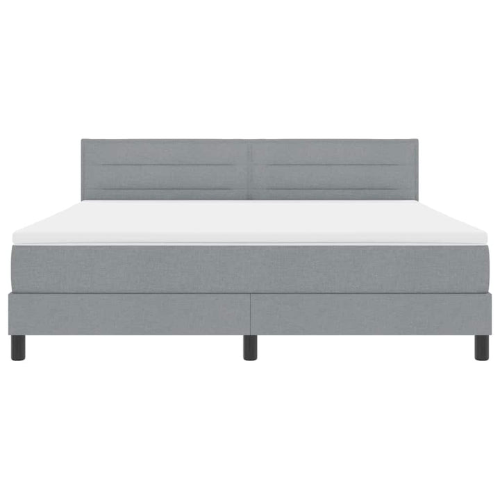Box spring seng med madras med LED Lysegrå 180 x 200 cm Stof