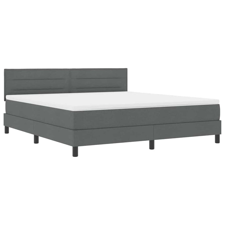 Box spring seng med madras med LED Mørkegrå 180 x 200 cm Stof