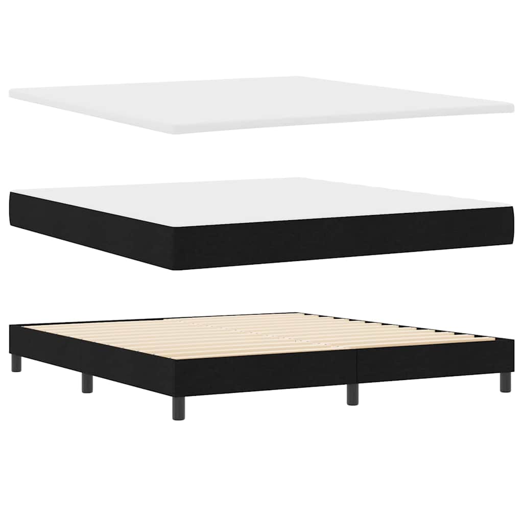 Box spring seng med madras med LED Sort 180 x 200 cm Stof