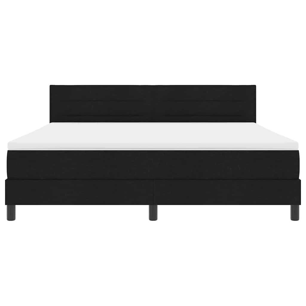 Box spring seng med madras med LED Sort 180 x 200 cm Stof