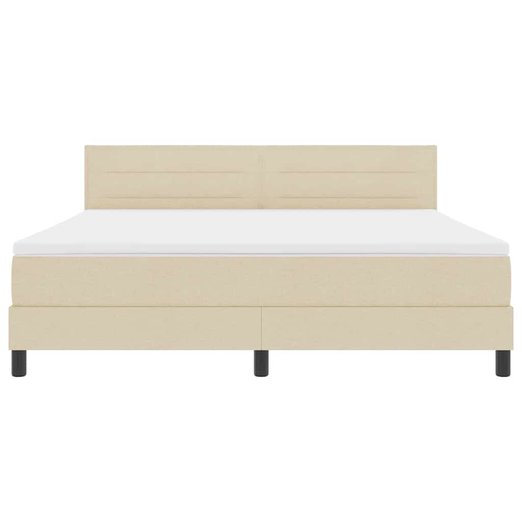 Box spring seng med madras med LED Creme 180 x 200 cm Stof