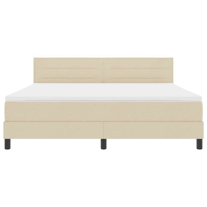 Box spring seng med madras med LED Creme 180 x 200 cm Stof