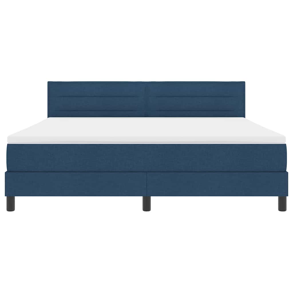 Box spring seng med madras med LED Blå 180 x 200 cm Stof