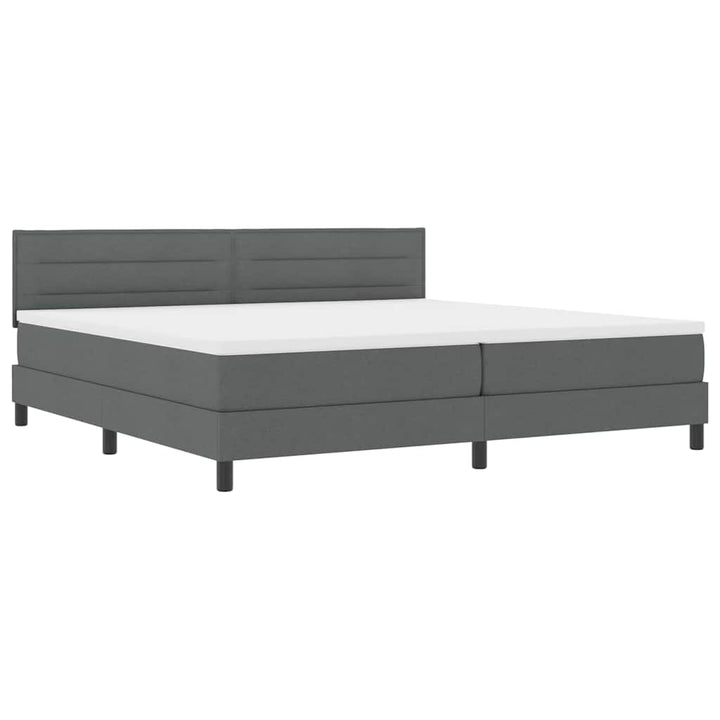 Box spring seng med madras med LED Mørkegrå 200 x 200 cm Stof