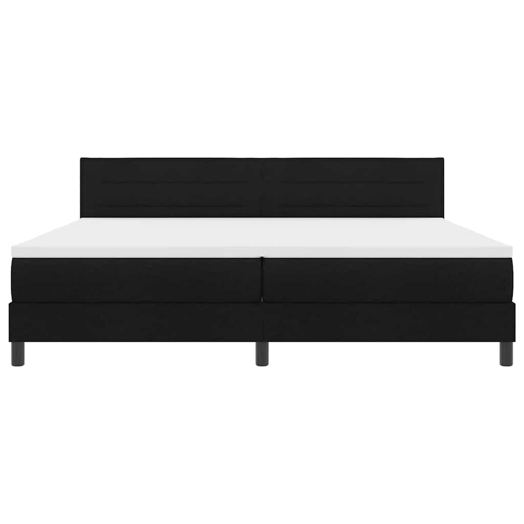 Box spring seng med madras med LED Sort 200 x 200 cm Stof