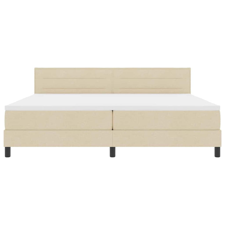 Box spring seng med madras med LED Creme 200 x 200 cm Stof