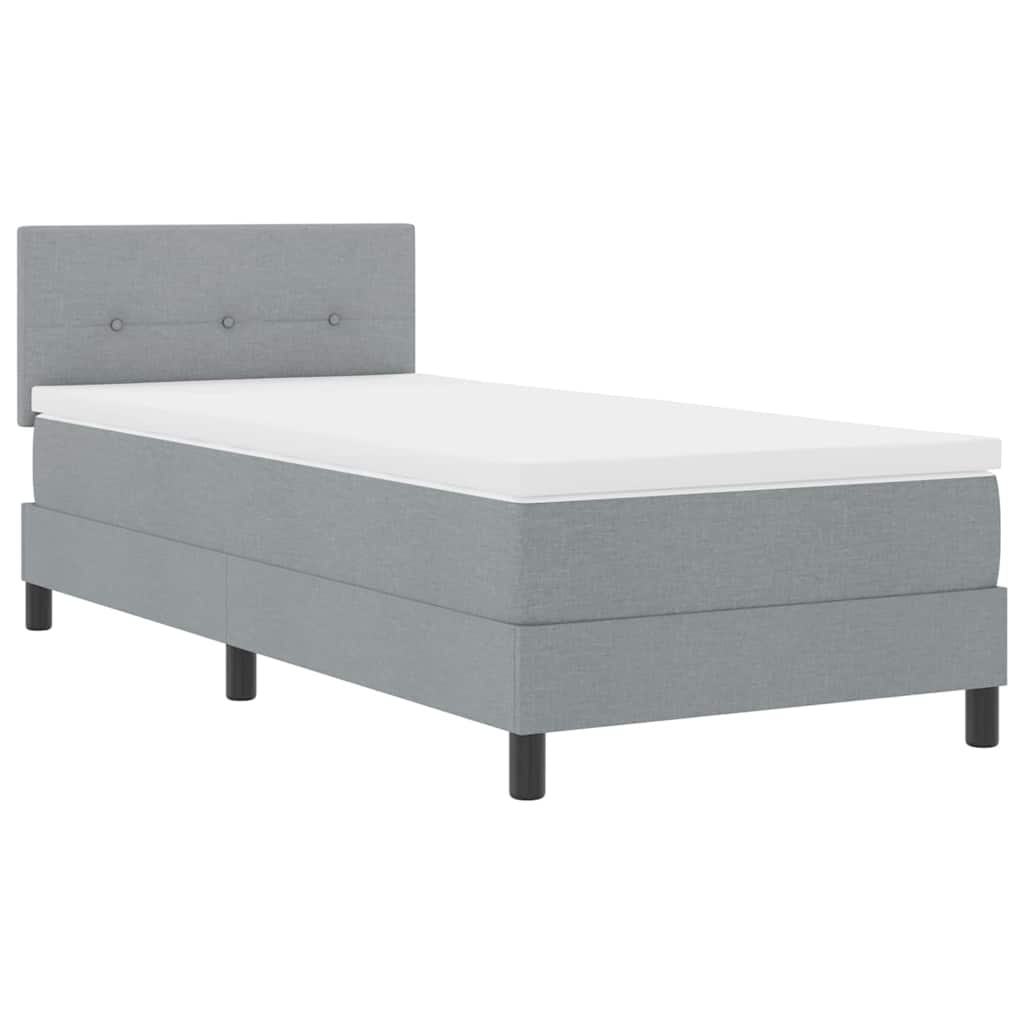 Box spring seng med LED-lysstrimler Lysegrå 80 x 200 cm Stof