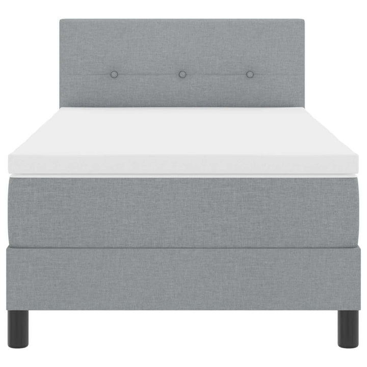 Box spring seng med LED-lysstrimler Lysegrå 80 x 200 cm Stof