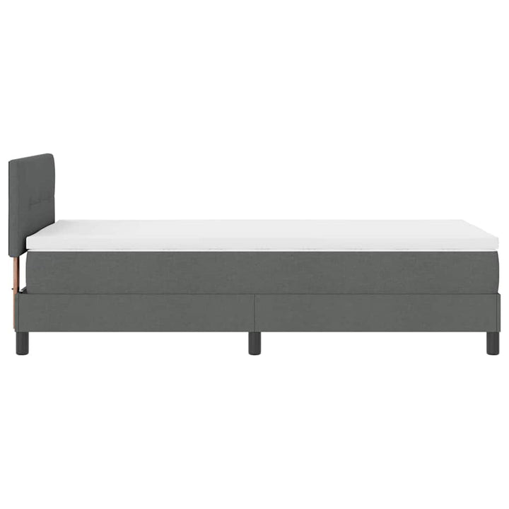 Box spring seng med madras med LED Mørkegrå 90 x 190 cm Stof