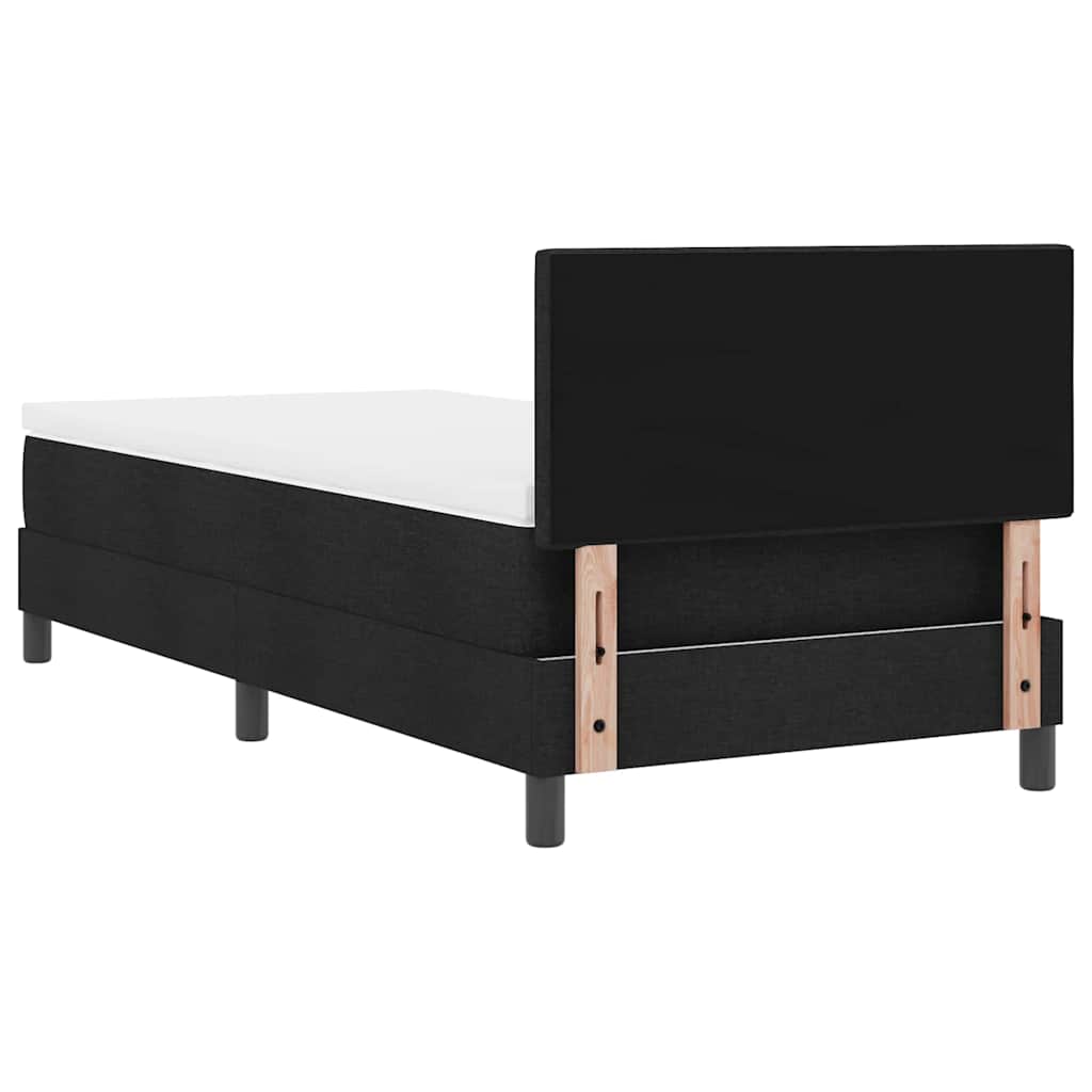 Box spring seng med madras med LED Sort 100 x 200 cm Stof