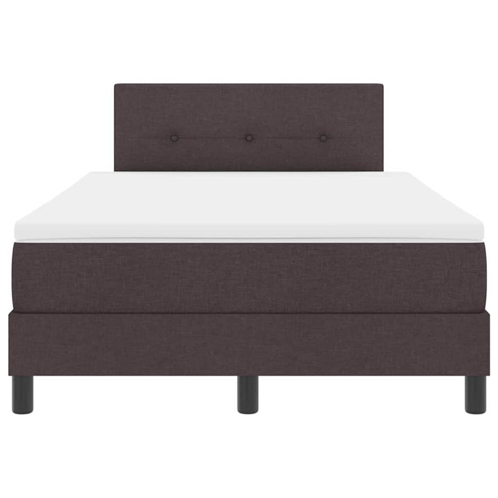 Box spring seng med madras med LED Mørk Brun 120 x 190 cm Stof