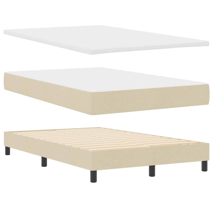 Box spring seng med LED-lysstrimler Creme 120 x 190 cm Stof