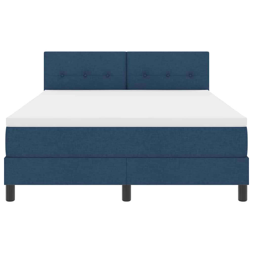 Box spring seng med madras med LED Blå 140 x 190 cm Stof