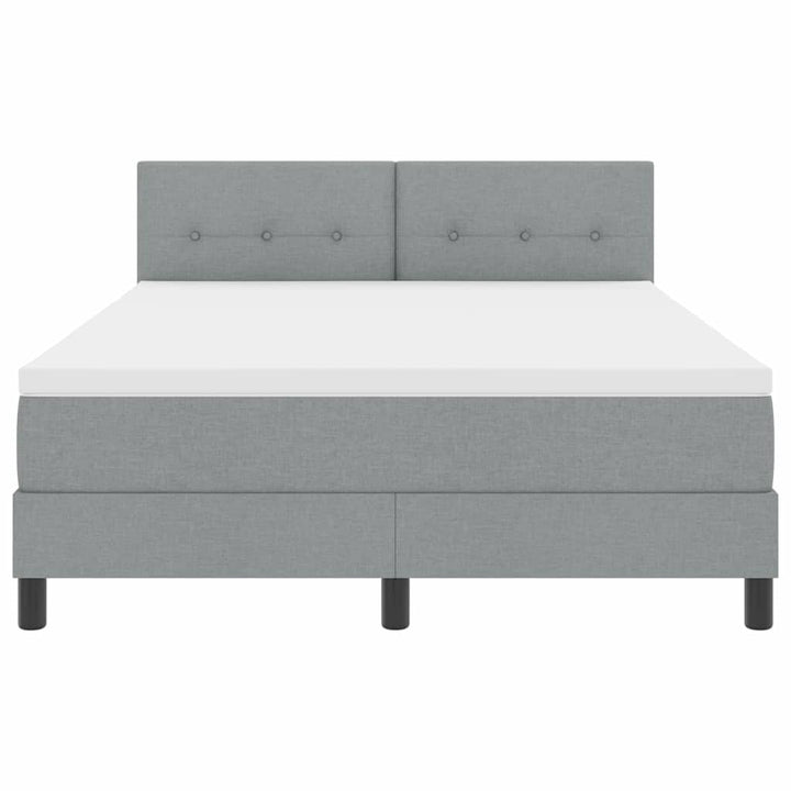 Box spring seng med madras med LED Lysegrå 140 x 200 cm Stof