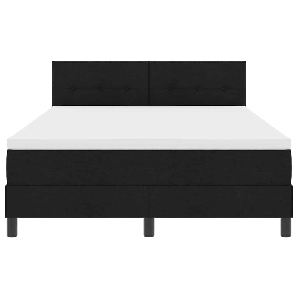 Box spring seng med madras med LED Sort 140 x 200 cm Stof