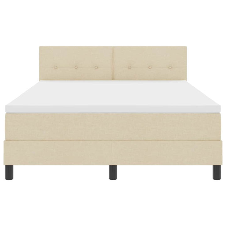 Box spring seng med madras med LED Creme 140 x 200 cm Stof