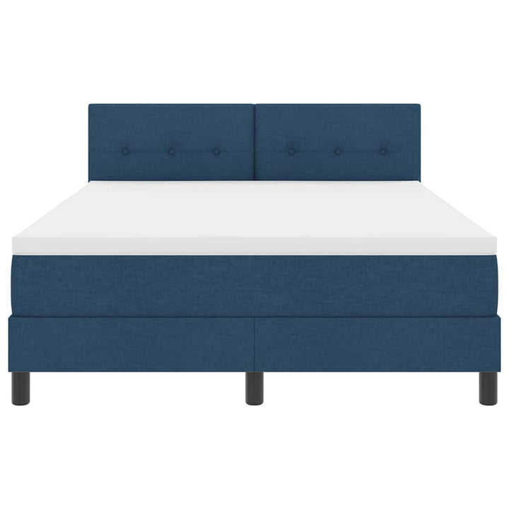 Box spring seng med madras med LED Blå 140 x 200 cm Stof