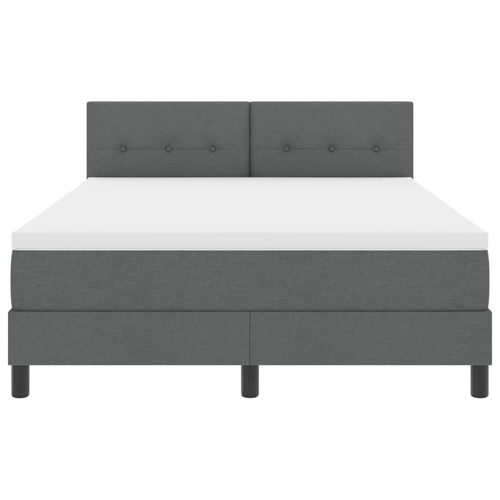 Box spring seng med madras med LED Mørkegrå 160 x 200 cm Stof