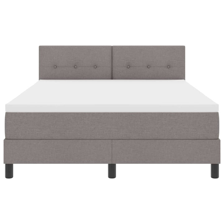 Box spring seng med LED-lysstrimler Gråbrun 160 x 200 cm Stof