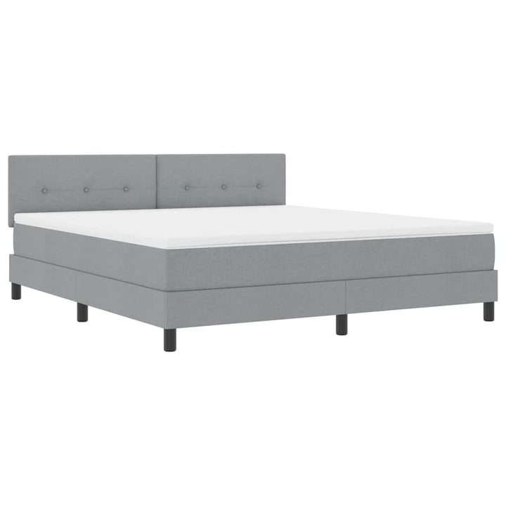 Box spring seng med madras med LED Lysegrå 180 x 200 cm Stof