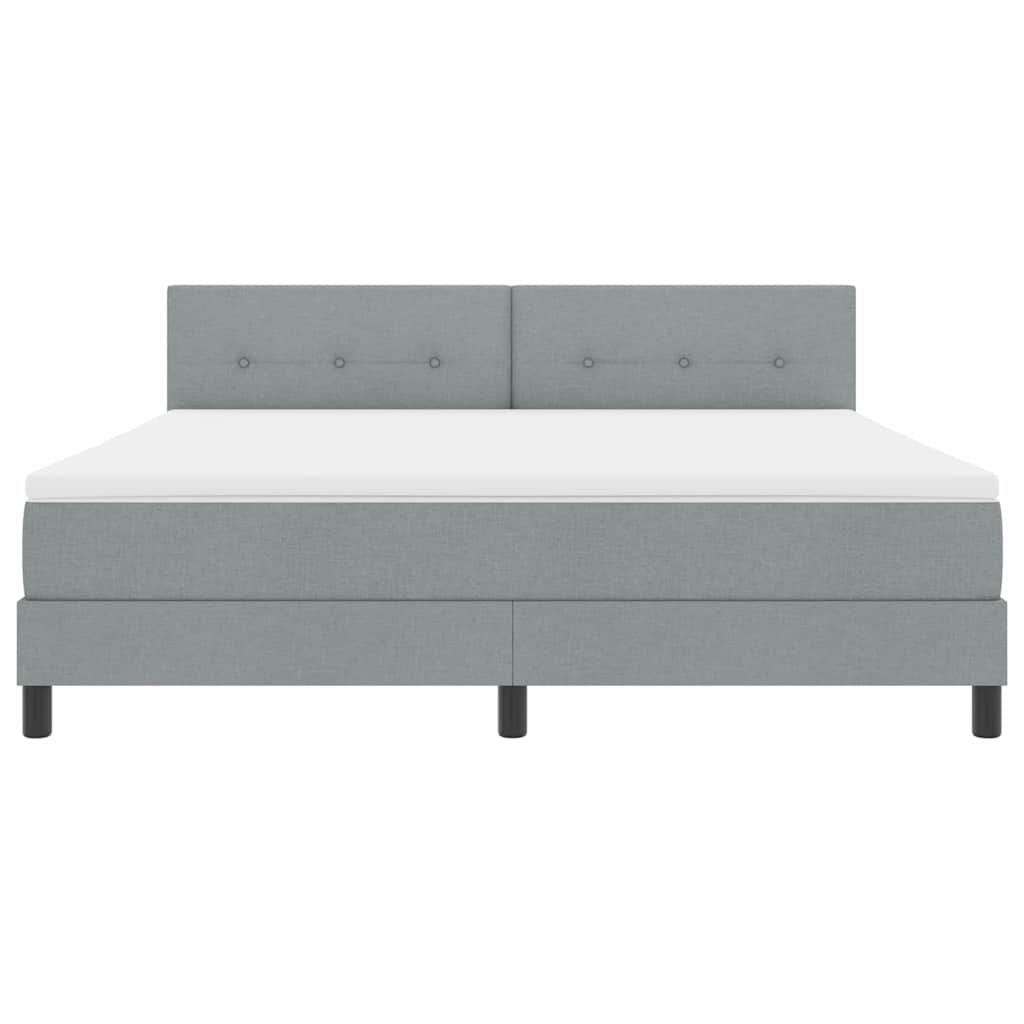 Box spring seng med madras med LED Lysegrå 180 x 200 cm Stof